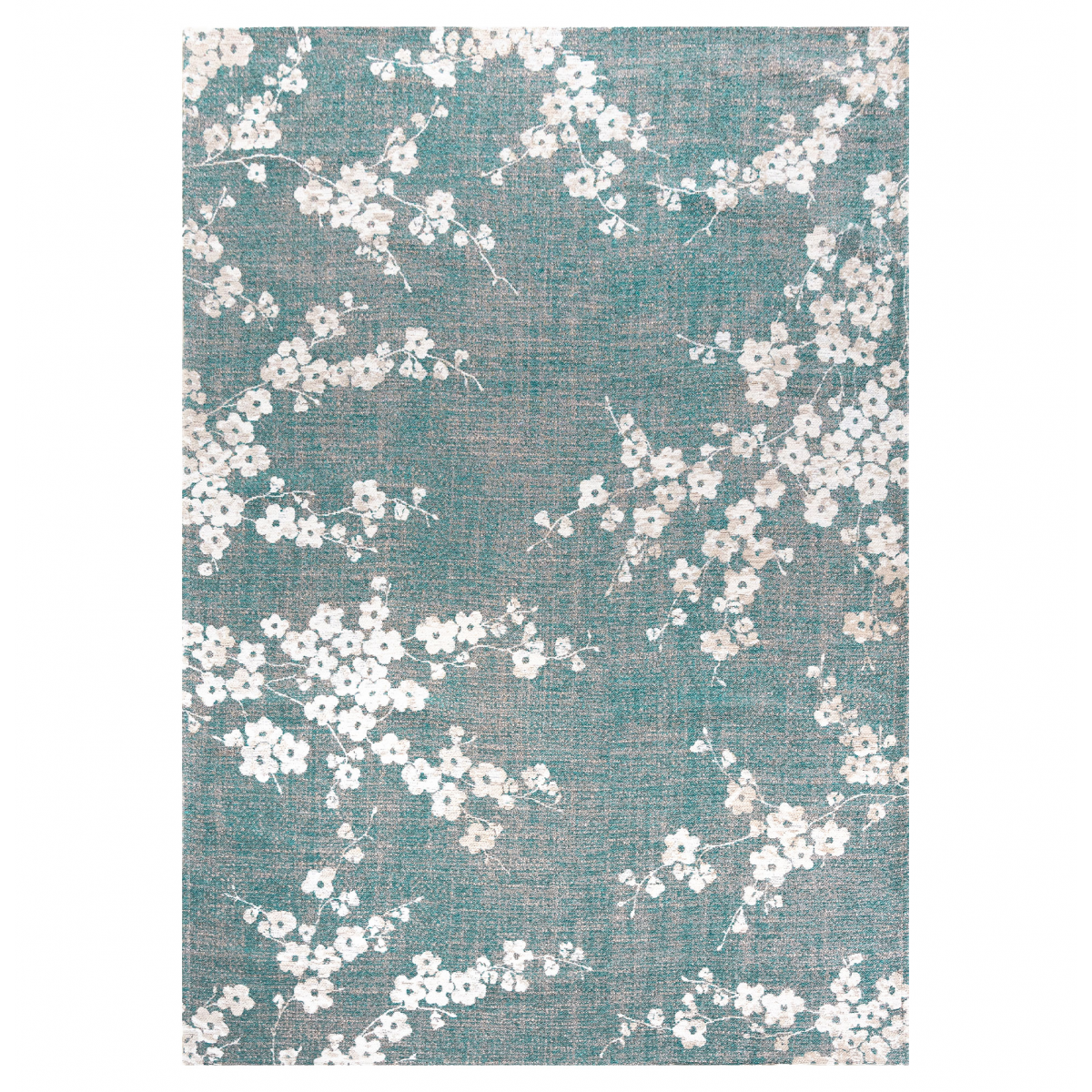Modern Area Rug Almond Chenille 9850 Blue - Superdecor